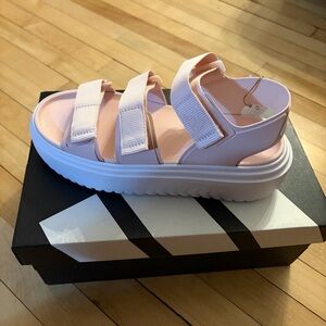 New! Adidas Pink and White Slyn Sandals - Sz 6